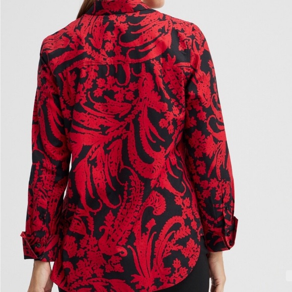 Brand New still in the plastic Chicos No Iron stretch paisley shirt - Picture 3 of 6